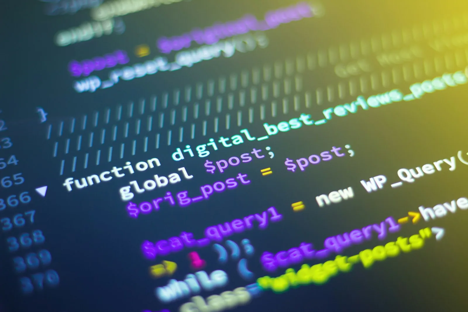 Colourful code on a screen
