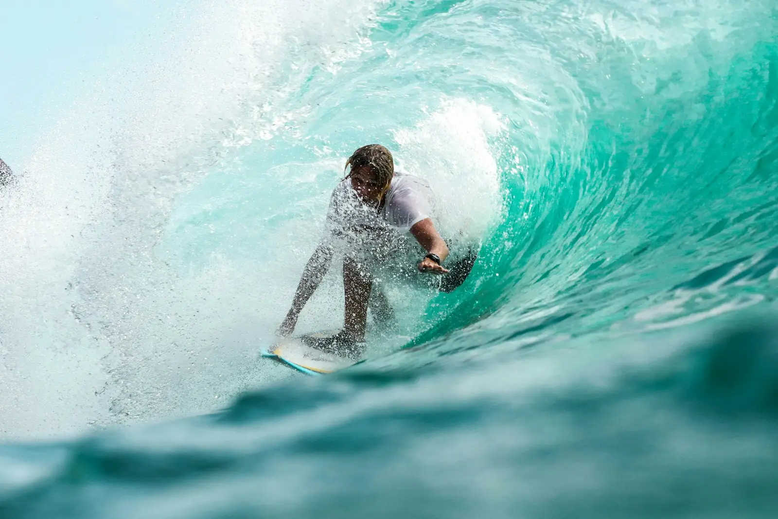 Surfer riding a wave